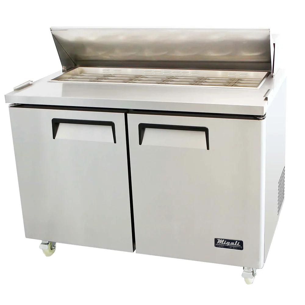 Migali C-SP48-18BT-HC 48 1/5" Sandwich/Salad Prep Table w/ Refrigerated Base, 115v
