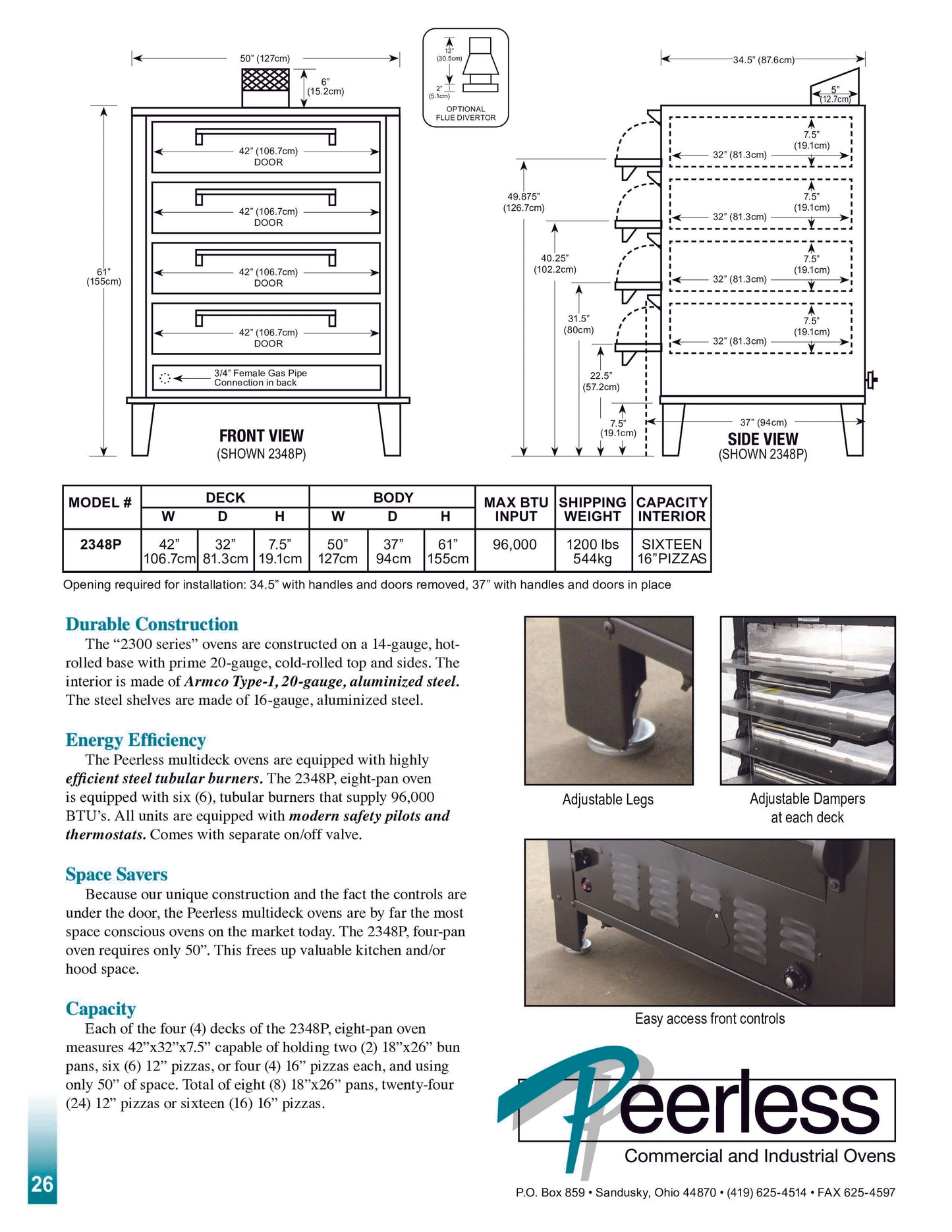 Peerless 2348P Multi-Deck Gas Oven