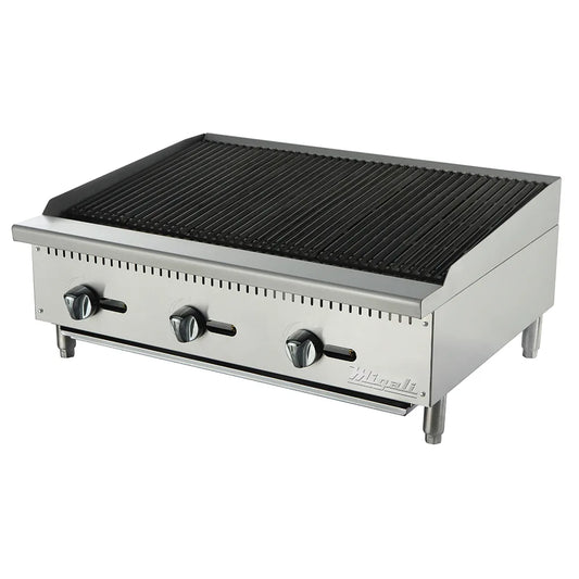 Migali C-CR36 36" Natural Gas Charbroiler w/ Cast Iron Grates, 105,000 BTU