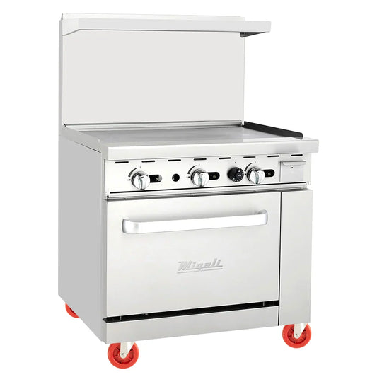 Migali C-RO-36G-LP 36" Gas Range w/ Full Griddle & Standard Oven, Liquid Propane