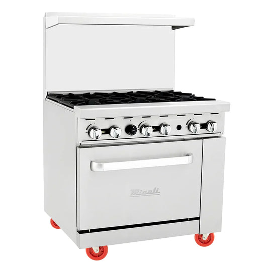 Migali C-RO6-LP 36" 6 Burner Gas Range w/ Standard Oven, Liquid Propane