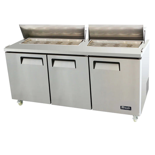 Migali C-SP72-18-HC 72 7/10" Sandwich/Salad Prep Table w/ Refrigerated Base, 115v