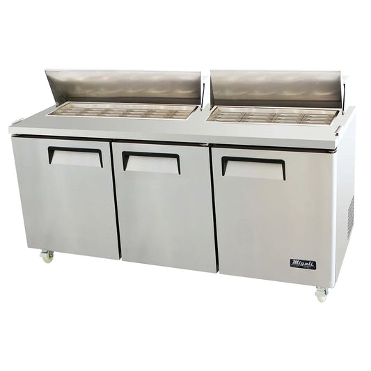 Migali C-SP72-30BT-HC 72 7/10" Sandwich/Salad Prep Table w/ Refrigerated Base, 115v