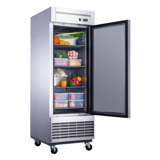 Dukers D28R 28" Single Solid Door Bottom Mount Reach-In Refrigerator - 17.79 Cu. Ft