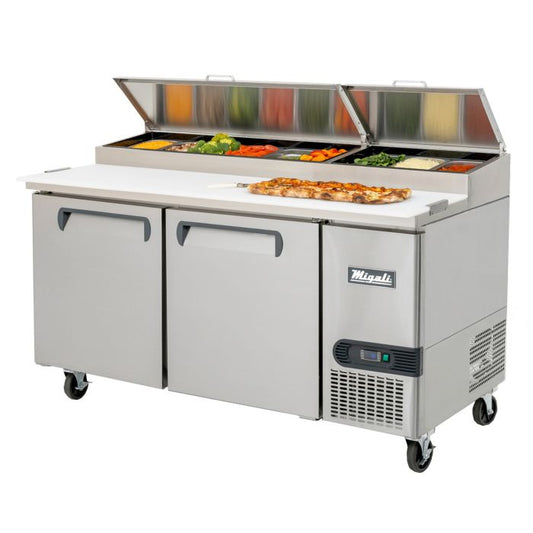 Migali C-PP67-HC 67" Pizza Prep Table w/ Refrigerated Base, 115v