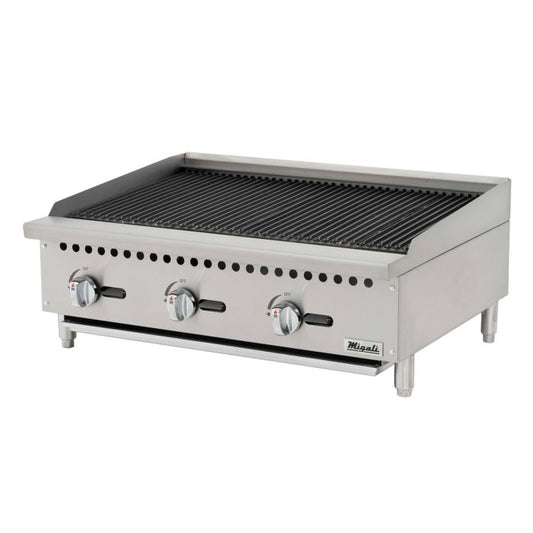 Migali C-RB36 36" Natural Gas Charbroiler w/ Cast Iron Grates, 105,000 BTU