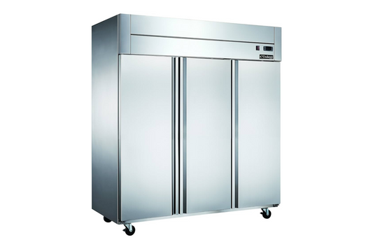 Dukers D83AF 83" Three Solid Door Top Mount Reach-In Freezer - 65.98 Cu. Ft