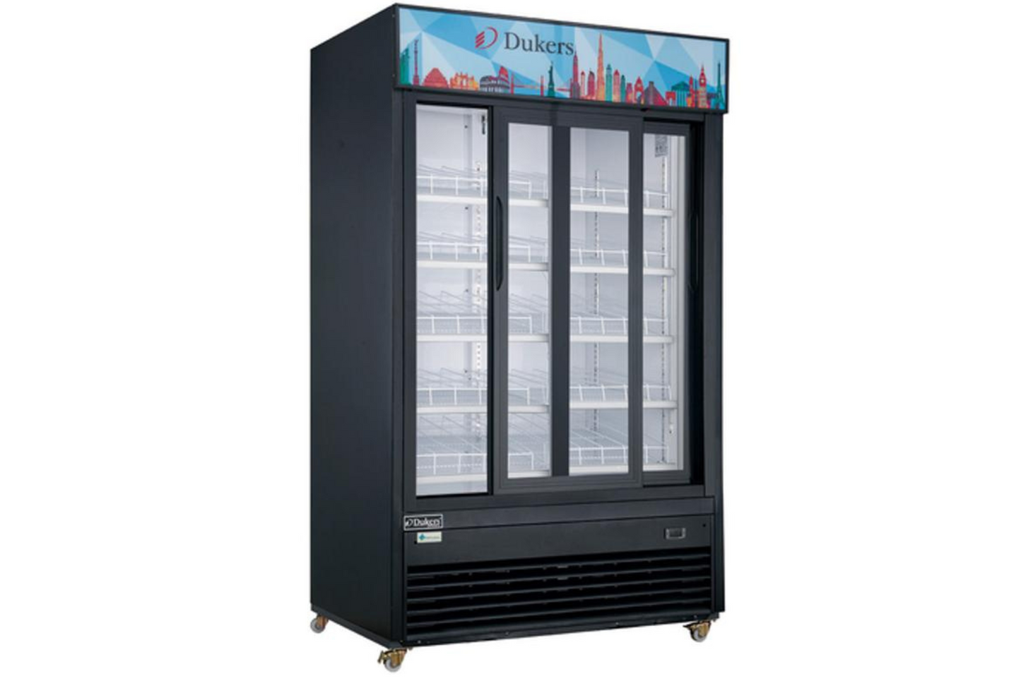 DSM-47SR Commercial Glass Sliding 2-Door Merchandiser Refrigerator in Black