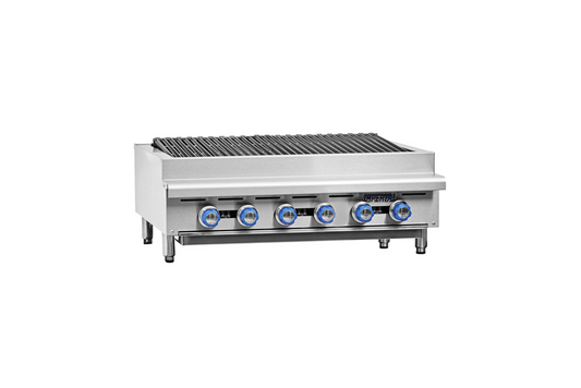 Imperial Range IRB-72 72" Natural Gas Radiant Countertop Charbroiler - 180,000 BTU