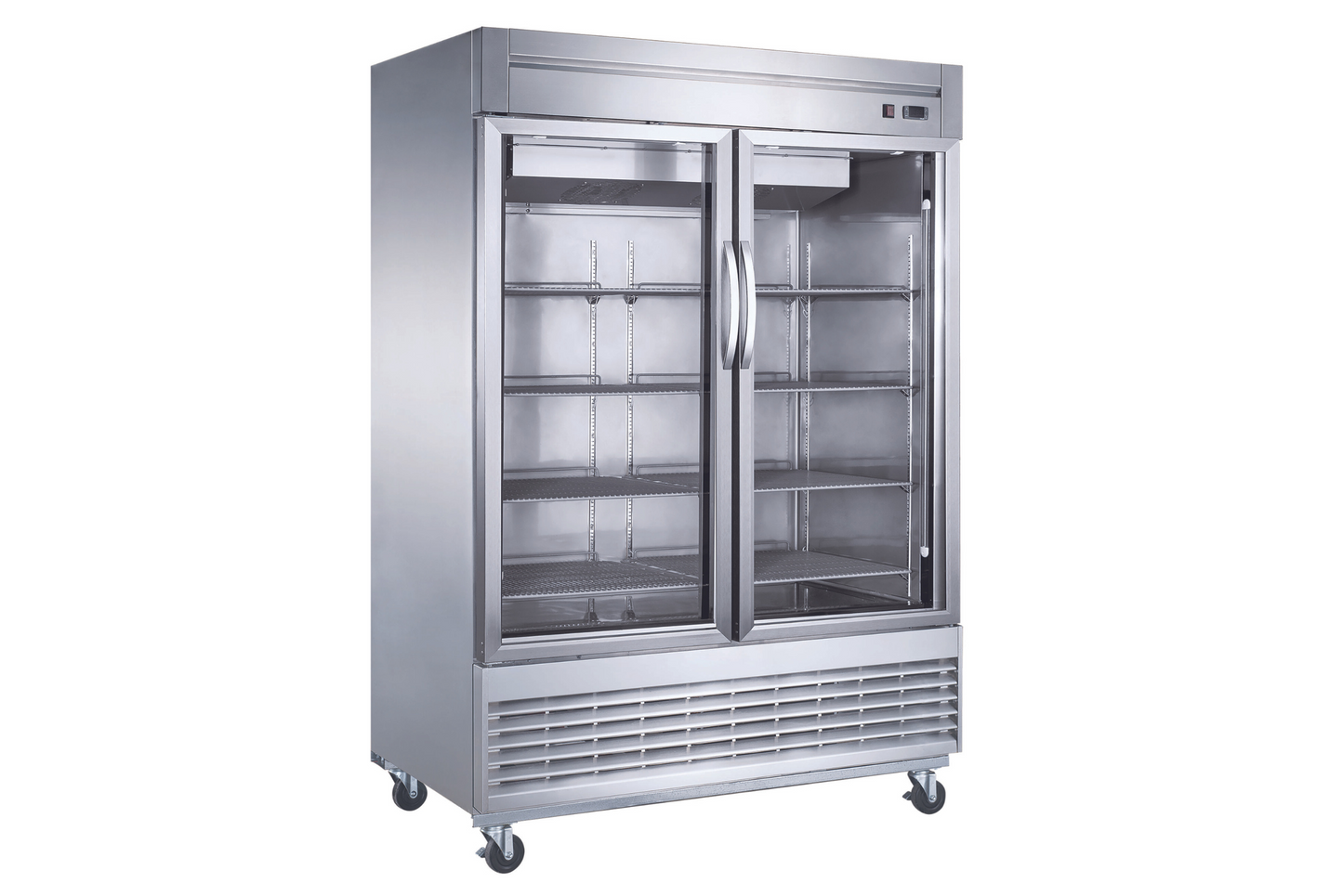 Dukers D55F-GS2 55" Two Glass Door Bottom Mount Reach-In Freezer - 40.74 Cu. Ft