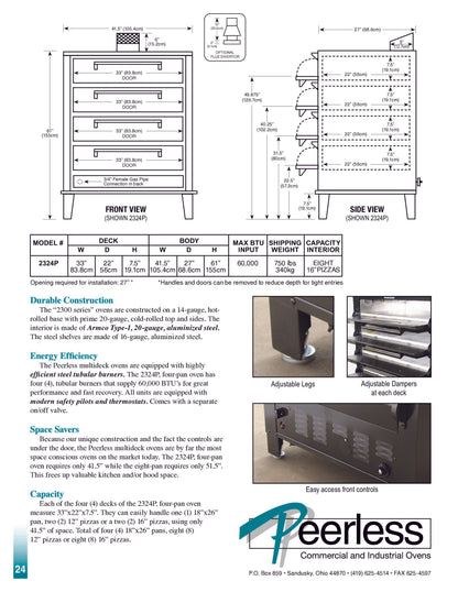 Peerless 2324P Multi-Deck Gas Oven