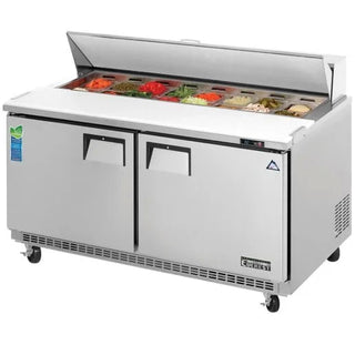 Everest Refrigeration EPBNWR2 Two Door Back Mount Sandwich Prep Table