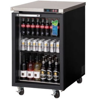 Everest Refrigeration EBB23G 23.5 Inch Black One Section Glass Door Back Bar Cooler